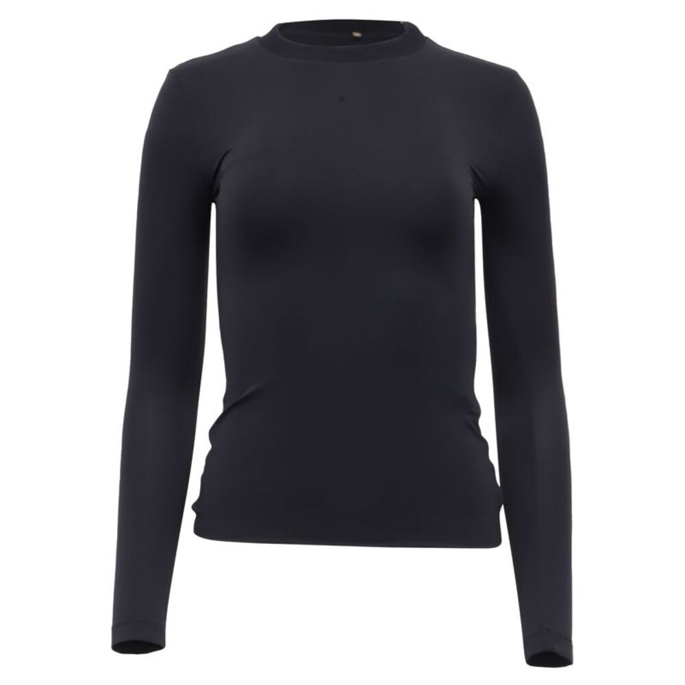 Sportmax Crew Neck Longsleeve T-Shirt in Black Polyamide